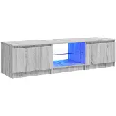 vidaXL TV-Schrank mit LED-Leuchten Grau Sonoma 140x40x36 cm