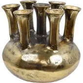 Loft42 Jenna Tulpenvase XL – 7 Glocken – Antikgold – Aluminium