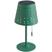 LINDBY LED-Solar-Tischleuchte Hilario, grün, Eisen, Akku