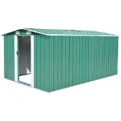 vidaXL Gerätehaus 257x392x181 cm Metall Grün