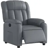 vidaXL Relaxsessel Elektrisch Grau Kunstleder