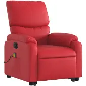 vidaXL Massagesessel mit Aufstehhilfe Elektrisch Rot Kunstleder
