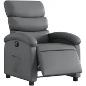 vidaXL Relaxsessel Elektrisch Grau Kunstleder