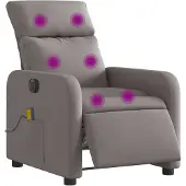 vidaXL Massagesessel Elektrisch Taupe Stoff