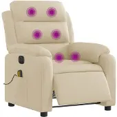 vidaXL Massagesessel Elektrisch Creme Stoff
