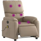 vidaXL Massagesessel Elektrisch Cappuccino-Braun Kunstleder