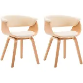 vidaXL Esszimmerstühle 2 Stk. Creme Bugholz und Kunstleder