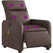 vidaXL Massagesessel Elektrisch Braun Kunstleder