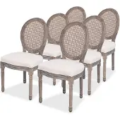 vidaXL Esszimmerstühle 6 Stk. Creme Stoff