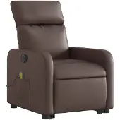vidaXL Massagesessel mit Aufstehhilfe Elektrisch Braun Kunstleder