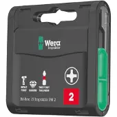 Wera Bitsatz IMPAKTOR Diamond PH 2, Aufbew. Slimcase, 15-teilig, B 68 x T 75 x H 20 mm