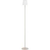 Eglo Stehlampe Fiorana, Eck Standlampe minimalistisch, Stehleuchte in Sandarben mit Lampenschirm in Weiß, Lampe Wohnzimmer mit E14 Fassung, H 140,5 cm
