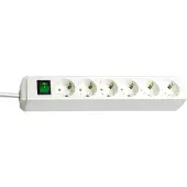 Brennenstuhl Eco-Line Steckdosenleiste mit Schalter 6-fach weiß 3m H05VV-F 3G1,5, 1159520400