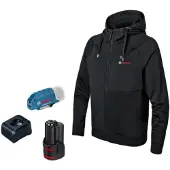 Bosch Beheizbarer Hoodie GHH 12+18V XA S, 1 x Akku GBA 12V 2.0Ah, Ladegerät