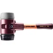 HALDER SIMPLEX Schonhammer Ø 80 mm Gummi / TPE-mid grau mit extra kurzem Stiel und Termpergussgehäuse