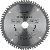 Wolfcraft HM-Sägeblatt 216 x 30 x 2,8 mm
