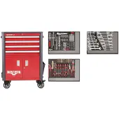 Gedore red R22041004 Werkzeugsatz im Werkstattwagen WINGMAN rot 129-teilig, 3301689
