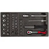 Gedore red R22150006 Steckschlüssel-Satz 1/4" 2/6 CT-Modul 37-teilig, 3301705