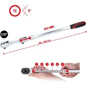 Ks Tools 1/2 Zoll Teleskop-Umschaltknarre, extra lang, 72-Zahn