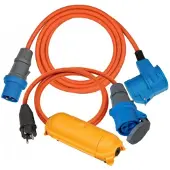 Brennenstuhl Camping Adapter Set / CEE-Adapterkabel 1,5m, CEE 230V Verlängerungskabel 3m, Safe-Box BIG IP44