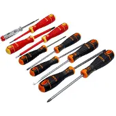 Bahco Slotted-phillips-pozidriv-torxfit With Rubber Handle Schraubendreher-set 10 Einheiten