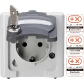 Heinrich Kopp 103756008, Typ F, Grau, Weiß, Thermoplast, IP44, 250 V, 16 A