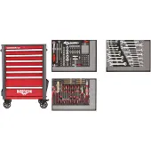 Gedore red R22071004 Werkzeugsatz im Werkstattwagen WINGMAN rot 129-teilig, 3301694
