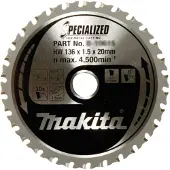 Makita SPECIALIZED Kreissägeblatt für Metall 136 x 20 x 1,4 mm 50 Zähne ( B-33641 )