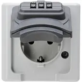 Kopp BlueElectric 109802008 - Stecker mit Schutz de Kontakt für feuchte Umgebungen, Farbe White arctic