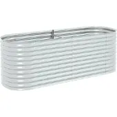 vidaXL Garten-Hochbeet 240 x 80 x 81 cm Verzinkter Stahl Silbern