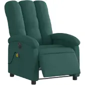 vidaXL Massagesessel Elektrisch Dunkelgrün Stoff