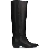 Manfield Schwarze Lederstiefel | Größe 40