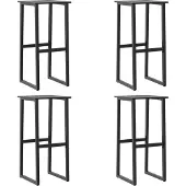 vidaXL Barhocker 4 Stk. Schwarz 38x38x80 cm Pulverbeschichteter Stahl