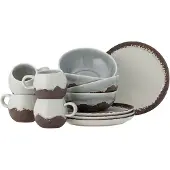 Bloomingville Paula Frühstücksset, Braun, Steingut 4 x 3 Stk.