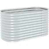 vidaXL Garten-Hochbeet 160x80x81 cm Verzinkter Stahl Silbern
