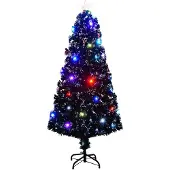 vidaXL Vorbeleuchteter Weihnachtsbaum mit Ständer und LED 150 cm Glasfaser