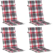 vidaXL Gartenstuhlauflagen für Hochlehner 4 Stk. 120x50x3 cm Stoff