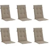 vidaXL Gartenstuhlauflagen für Hochlehner 6Stk. Taupe 120x50x3cm Stoff