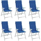 vidaXL Gartenstuhlauflagen für Hochlehner 6 Stk. Königsblau 120x50x3cm