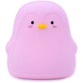 Intirilife Nachtlicht für Kinder mit 7 Farben - Rosa Pinguin - 11.5 x 11 x 13 cm - Süße Nachtleuchte Deko aus Silikon Aufladbar mit Kabel Nachtlampe Geschenk