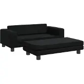 vidaXL Hundebett mit Verlängerung Schwarz 100x50x30 cm Kunstleder