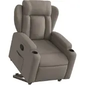 vidaXL Relaxsessel mit Aufstehhilfe Taupe Stoff