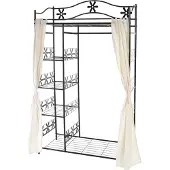 MCW Metall-Garderobe Bern, Garderobenständer Kleiderschrank Metallregal 172x100x43cm mit Vorhang