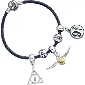 The Carat Shop Leder Armband Mit 5 Anhängern