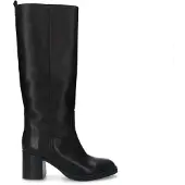 Manfield Schwarze Lederstiefel mit Absatz | Größe 39
