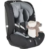 Moni Kindersitz i-Size Start (76-150cm) Kopfstütze verstellbar, Kuscheltier grau
