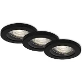 Briloner LED Einbauleuchten 3er Set GU10 IP65 5 W matt-schwarz Metall-Kunststoff