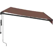 vidaXL Markise Automatisch mit LEDs Braun 350x250 cm