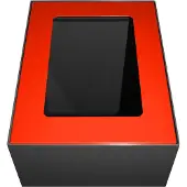 V-Part Deckel für modulares Abfalltrennsystem 60 L, pulverbeschichteter Stahl, B 255 x T 330 x H 20 mm, rot