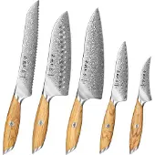 HEZHEN - Damastmesser Set 5-teilig - X01 Flagship Serie